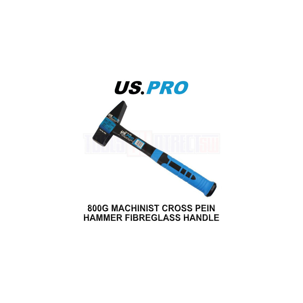 US PRO Tools 800G Machinist Cross Pein Hammer With Fibreglass Handle 4526