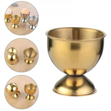 Egg Cups Set Stainless Steel Soft Tray Tool Holders Kitchen, Gold