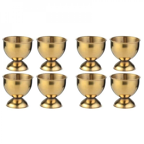Egg Cups Set Stainless Steel Soft Tray Tool Holders Kitchen, Gold 2