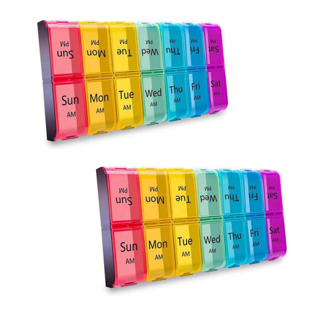 Hkhbjs Weekly Extra Large Pill Organizer 2 Times A Day, Pill Box Organizer