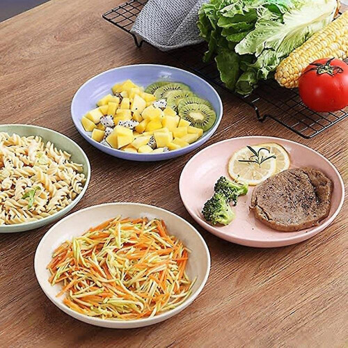 4pcs 10 Inch Wheat Straw Deep Dinner Plates - Plastic Dinner Plates 1
