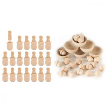 Unfinished Wooden Peg Nesting Dolls,unpainted Decorative