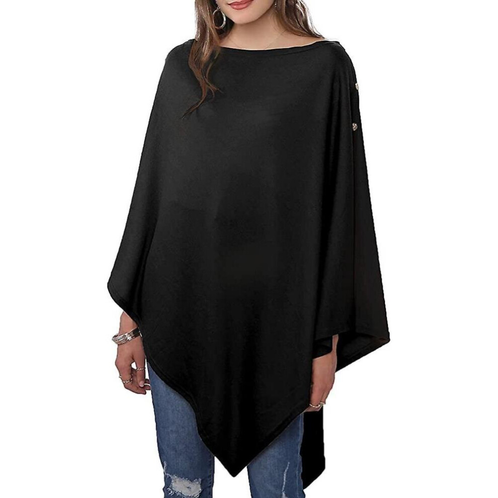 Cashmere Feel Knitted Shawls And Wraps For Laides, Long Cape Ponchos For Women