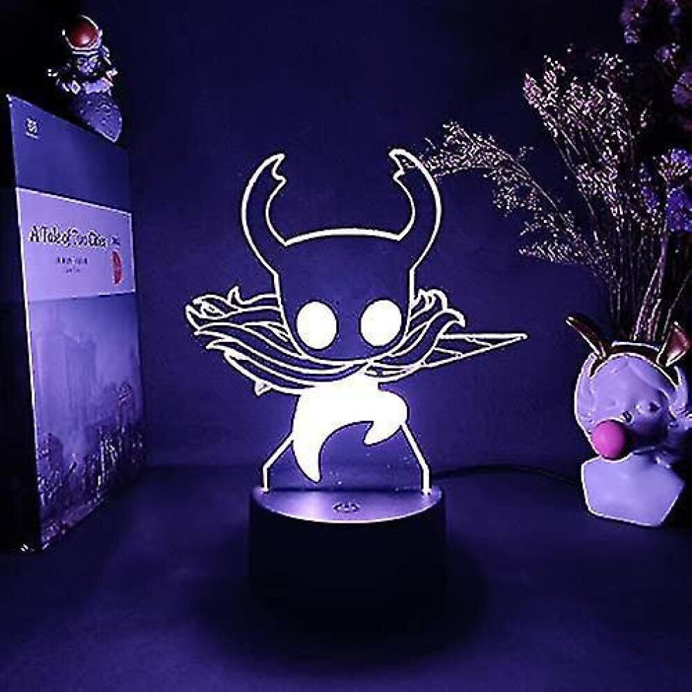 Shxx New Year 2022 3D Night Light,hollow Knight Figurine Player Drawing Art Laser Engraved Acrylic Upward Lighting Led Sensor Lights Computer Desk Lam
