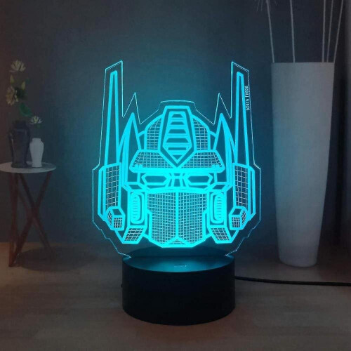 Transformers 3D Night Light, Optimus Prime 7 Colors Led Table Lamp