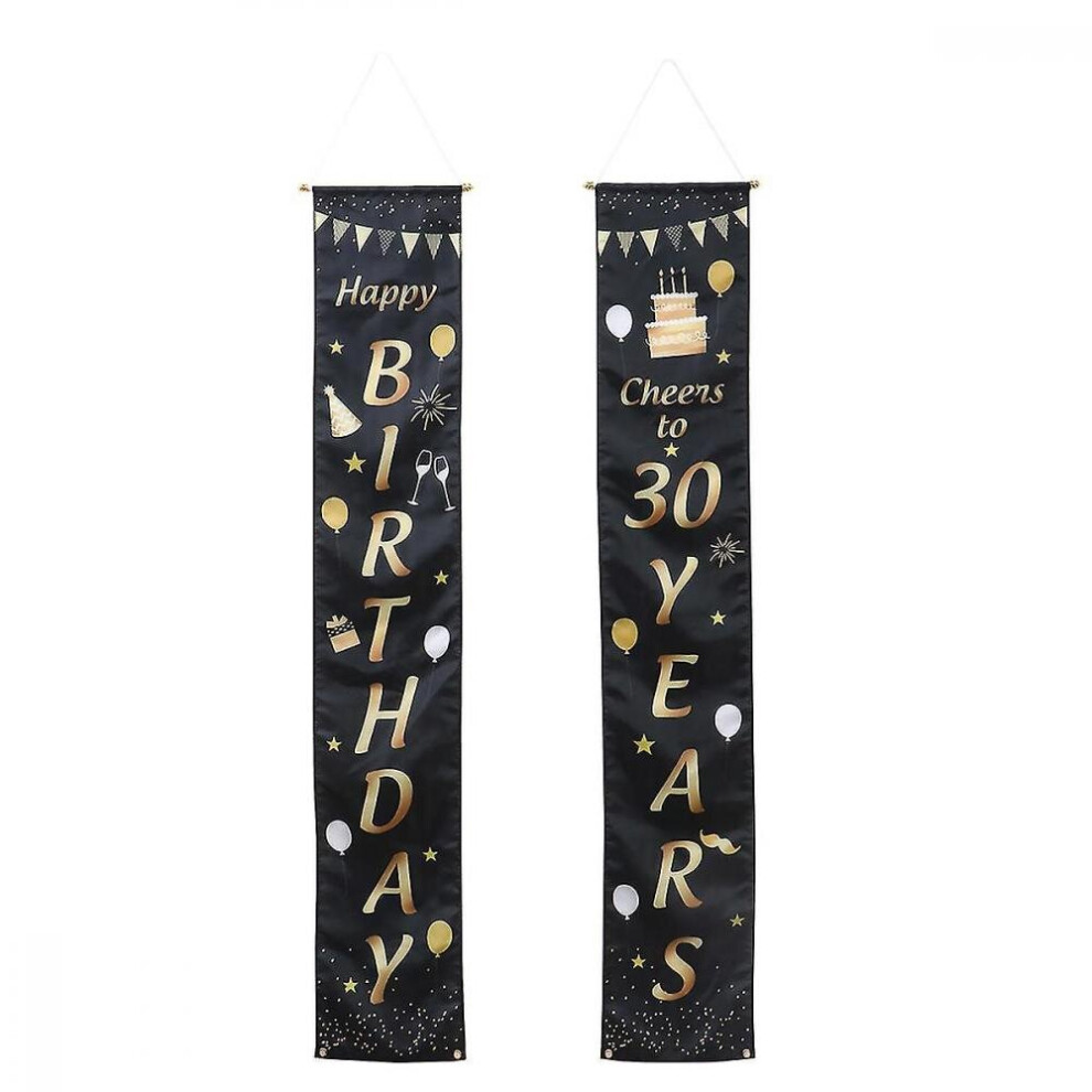 1 Pair Of Chic Decorative 30th Birthday Porch Sign Colorfast Front Door Flag