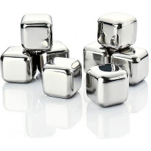 Whiskey Stones Ice Cubes Reusable Stainless Steel,nowsend Set Of 8 Cooling Cubes For Whiskey Vodka