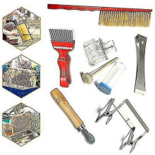 7 Pcs Beekeeping Equipment, Beekeeping Brush Open Cover Fork Queen Catcher Branch Line Embedded Fram