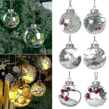 36pcs Clear Plastic Ball Baubles Sphere Fillable Christmas Tree Ornament Xmas