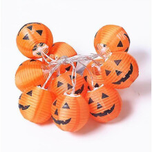 Halloween Decoration, 10pcs Led Orange Pumpkin Battery Powered Lamp 1.6m String Lights(yellow)