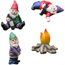Sunrain Garden Decoration, Garden Gnome, Garden Decoration Figures, Drunk Dwarfs Funny Micro Lands