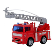 Kids Plastic Fire Truck Fire Engine Truck Toy Water Spray Function With Simmulation Ladder (red)
