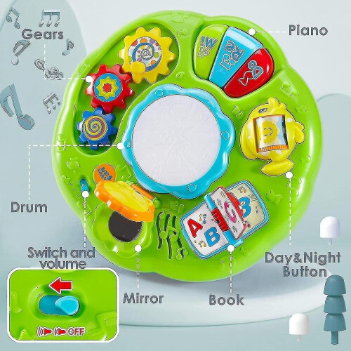 Baby Activity Table, Hand Drums Musical Learning Table For Toddlers 1