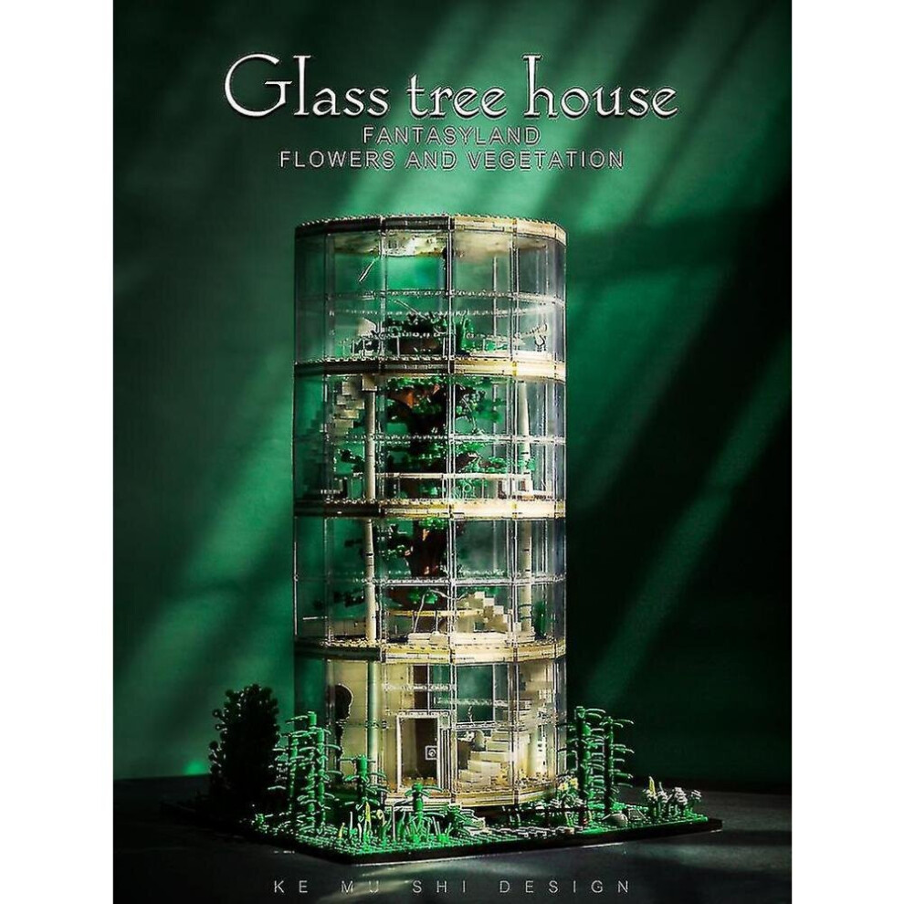 3495pcs 85016 Creative Architecture Street View Series Glass Tree House Forest Villa Model Building Block Bricks Toys Kids Gift