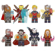 Marvel Avengers Thor Iron Man Captain Marvel Building Blocks 8 Piece Set