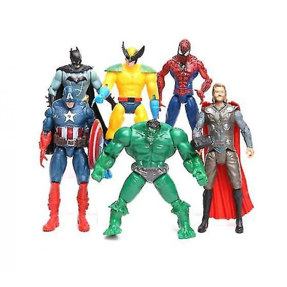 Hkhbjs 6Pcs/Lot Avengers 2 Hulk Spider-Man Iron Man Figure Toy Captain America