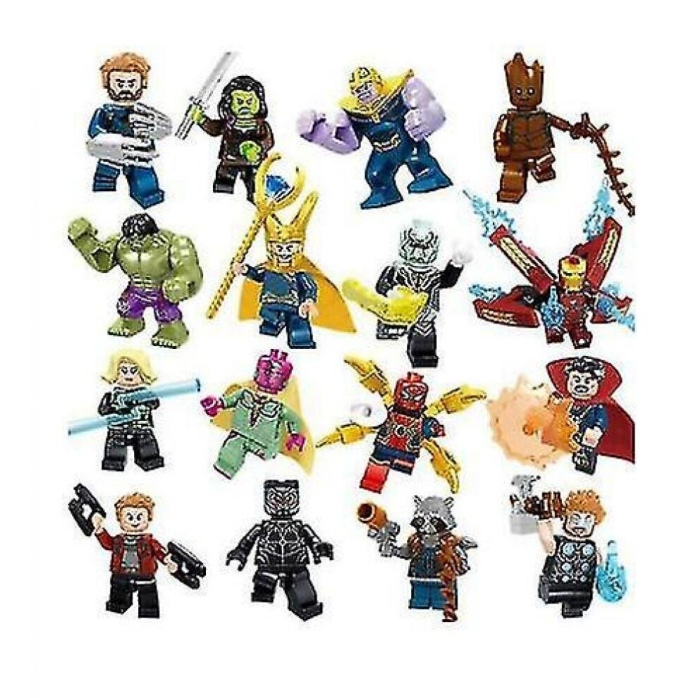 16pcs Marvel Super Heroes Fit Lego Avengers Infinity War Mini Figure Man Hulk