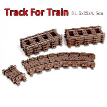 City Train Power-driven Rail Train Cargo With Tracks High-tech Battery Powered Electric Train Building Block Toys For Children