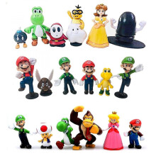 18 Pcs Super Mario Mini Figure Doll Cute Anime Toy,decoração de bolo de carro