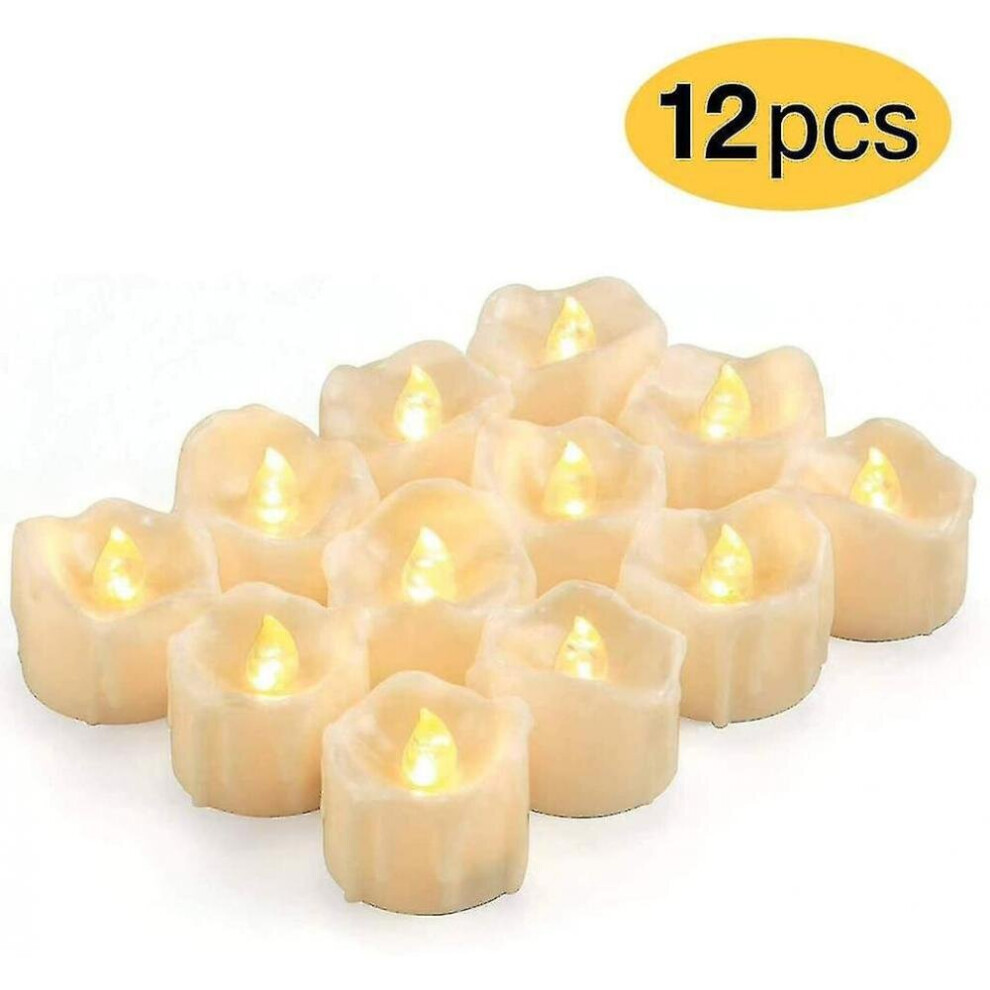 12pcs Led Candles, Led Flameless Candles Tealights Flickering Candle-image-OPC-P9WF2ZG-NEW