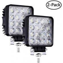 Sunrain Led Work Light, 2 Pcs 48w Flood Led Light Bar Compatible With Car Tractor Offroad Trucks Suv Atv Boat