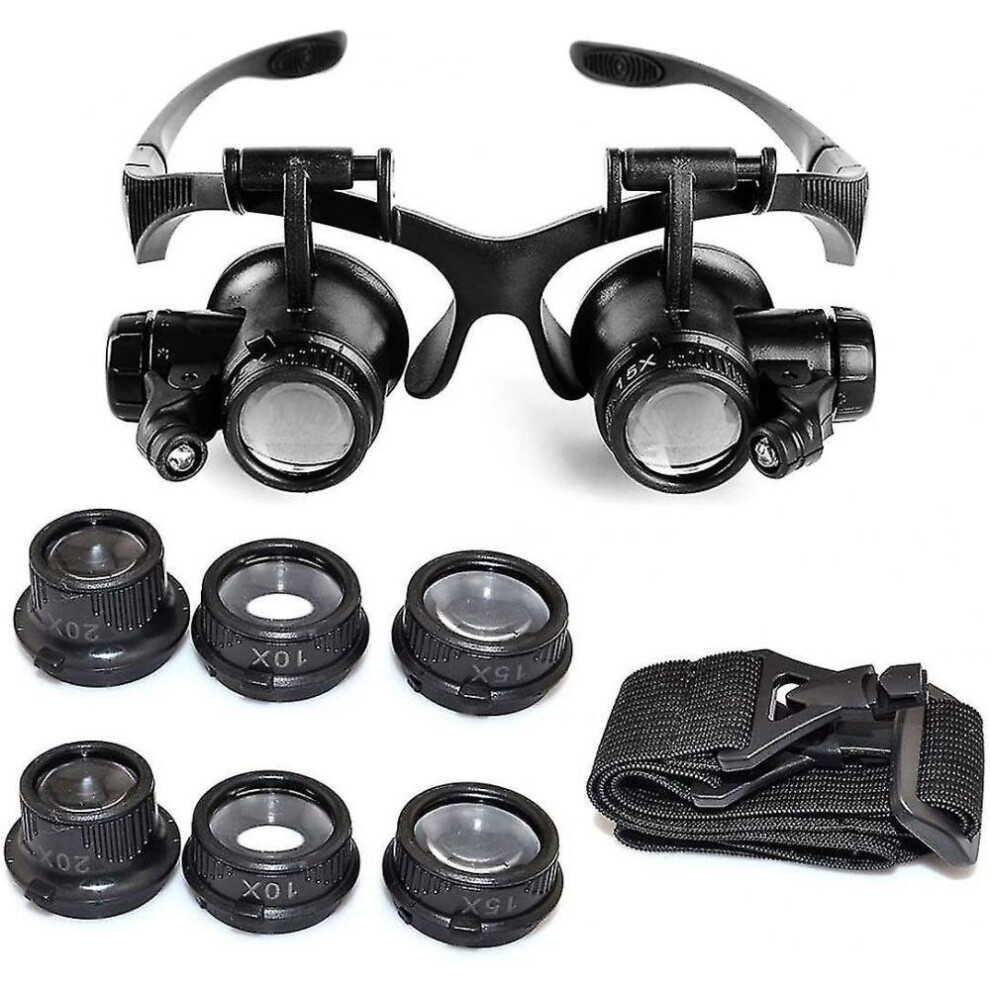 Hkhbjs Light Sunrain 10X 15X 20X 25X Magnification, Adjustable Led Loupe Compatible With Jewelers Watchmakers
