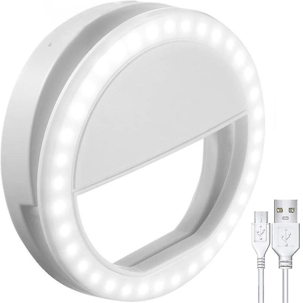 Sunrain Selfie Ring Rechargeable With 36 Led S, 3-Level Adjustable Brightness Clips On Phone Ring Light 6933156610851