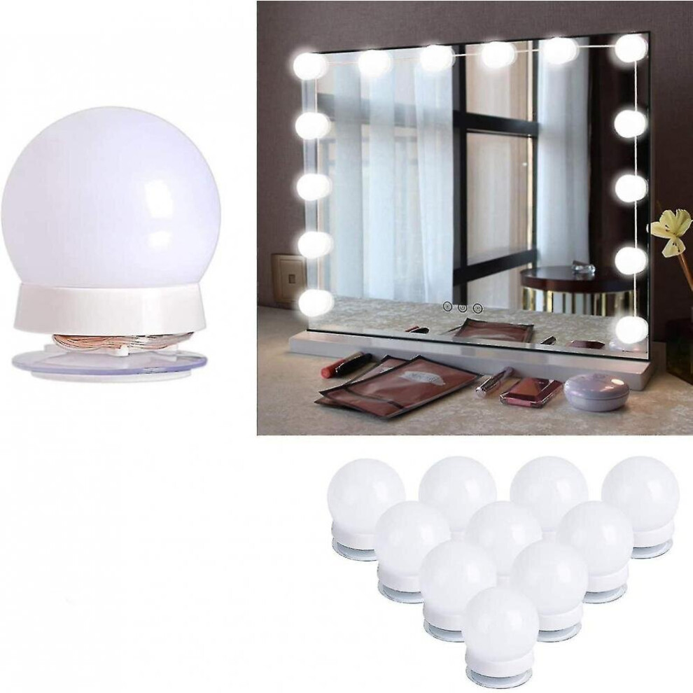 Hollywood Style Led Vanity Mirror Lights Kit With 10 Dimmable Light Bulbs For Makeup Dressing Table And Power Supply Plug In Lighting Fixture Strip, V