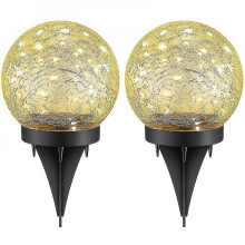 Cracked Glass Globe Lights Outdoor Waterproof Ball Lights Warm White