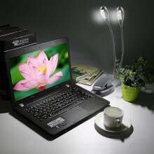 2 Dual Flexible Arms 4 Led Clip-on Light Lamp For Piano Music Stand Book