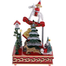 Christams Music Box Xmas Tree Santa Claus Kids Wind Up Toys Ornaments Decoration - 4 Christmas Tree Music Box
