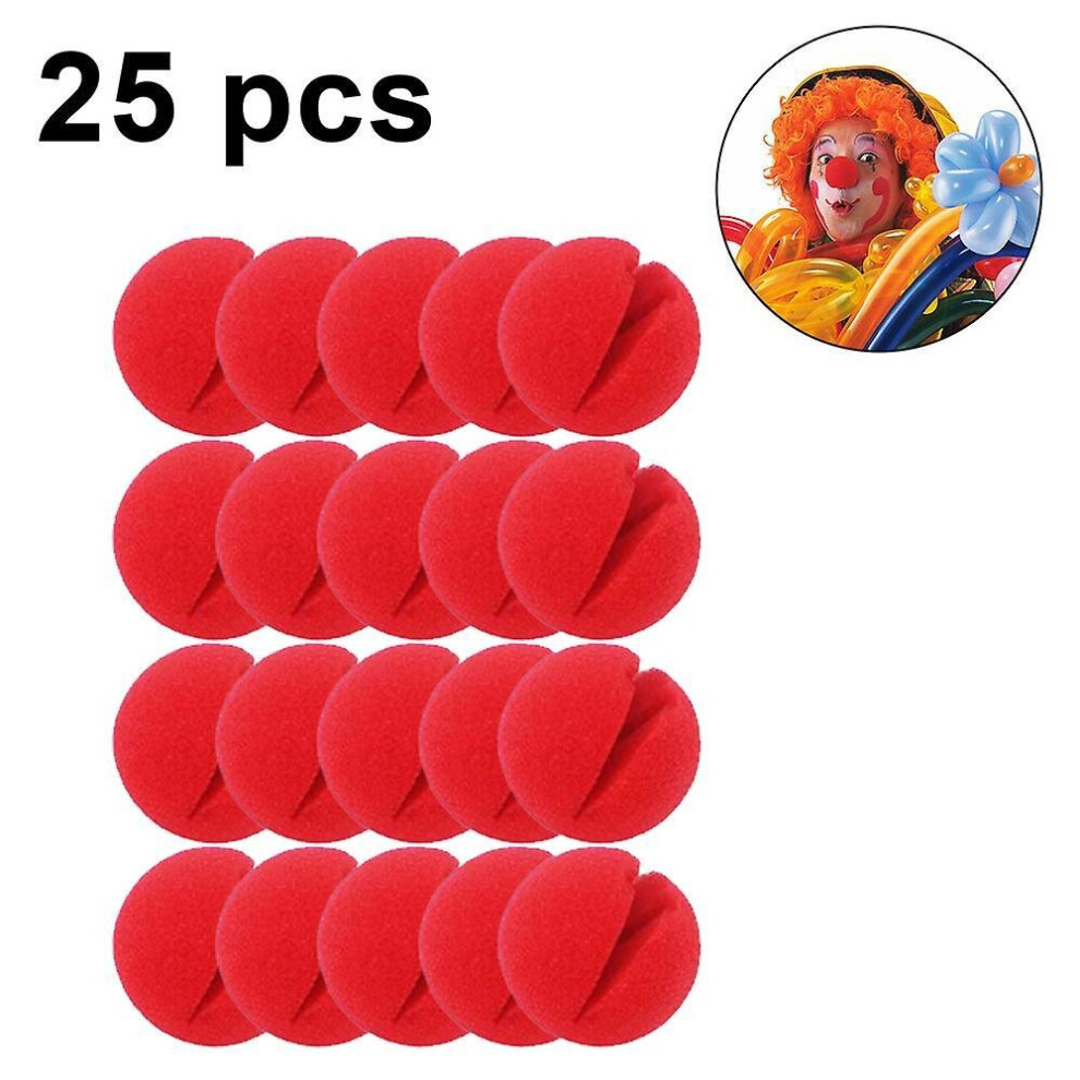 Hkhbjs 25Pcs Red Circus Clown Nose Christmas Costume Party Red Nose Day Halloween Decor (25Pcs)