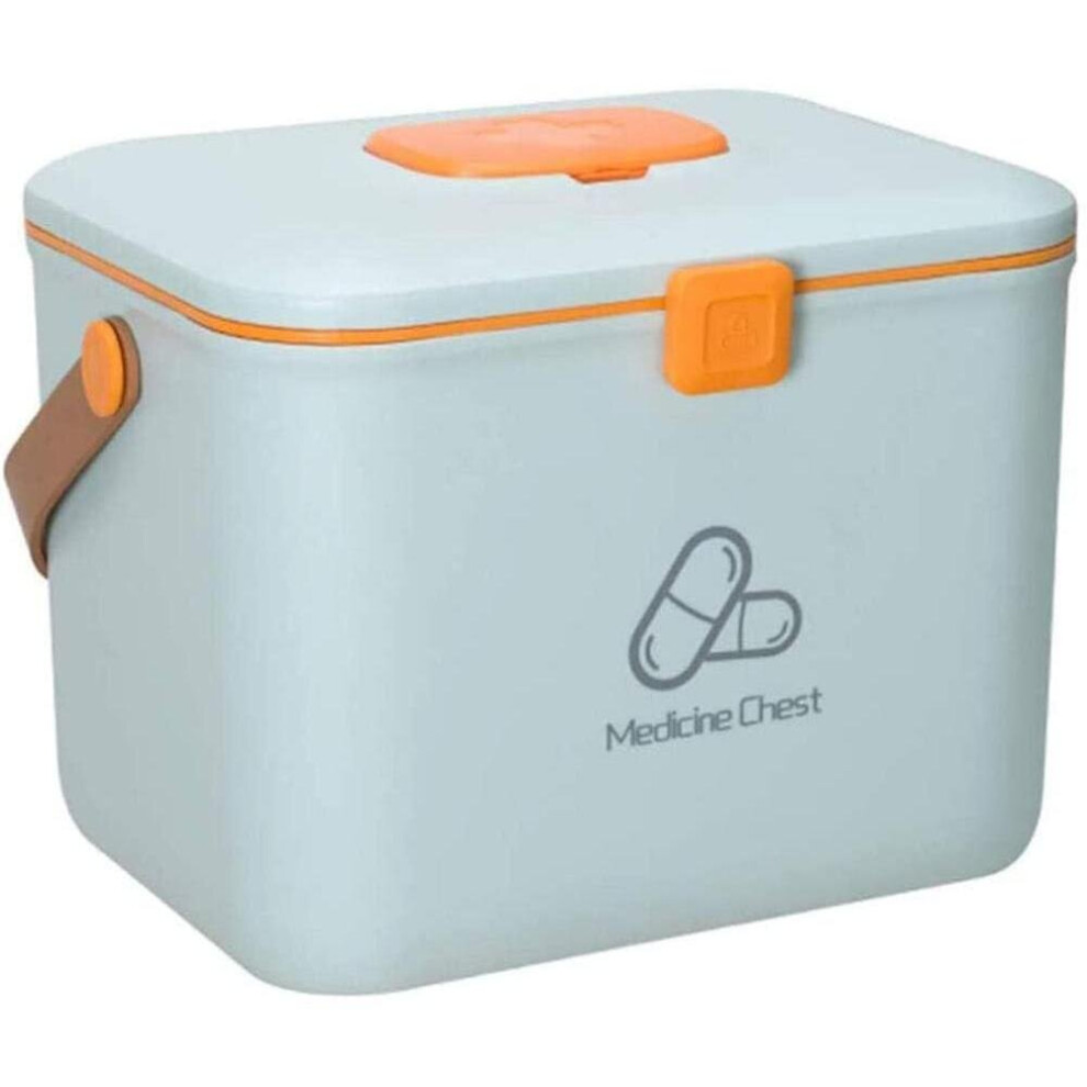 Hkhbjs Blue Plastic First Aid Storage Box, Medicine Storage Box,