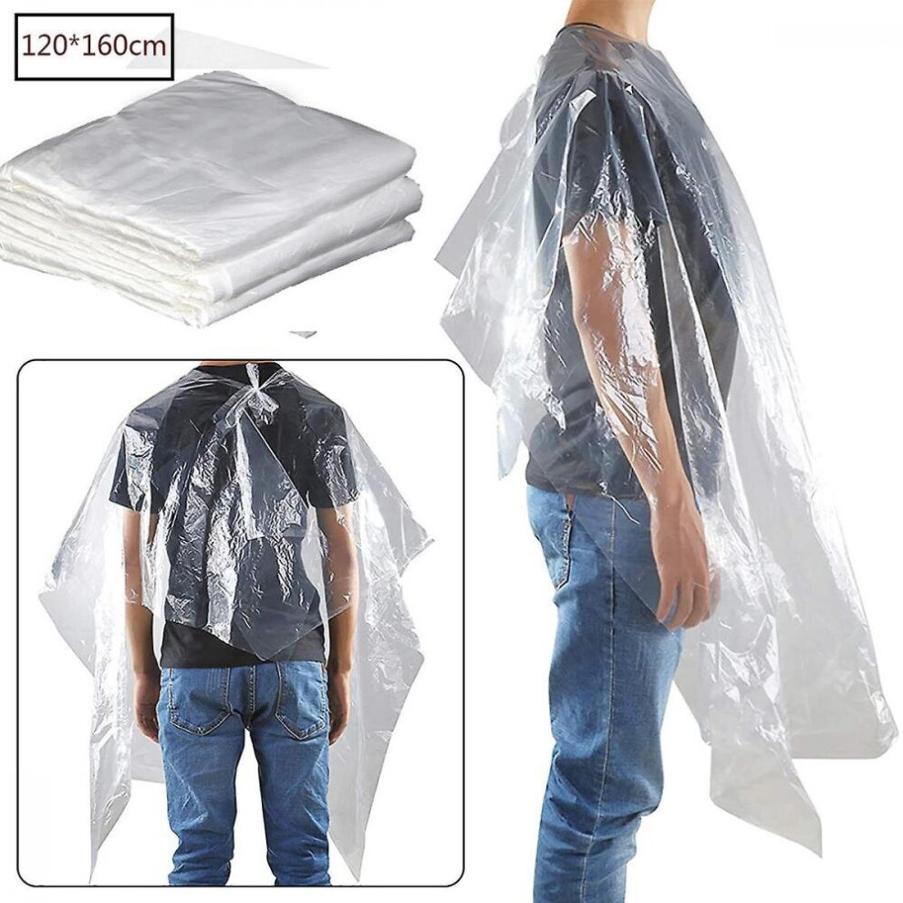 Hkhbjs 50 Pcs Disposable Hairdressing Cape, Transparent Waterproof Apron