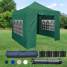 (Green) 3x3M Heavy Duty Pop Up Gazebo Canopy Marquee Commercial Market Stall