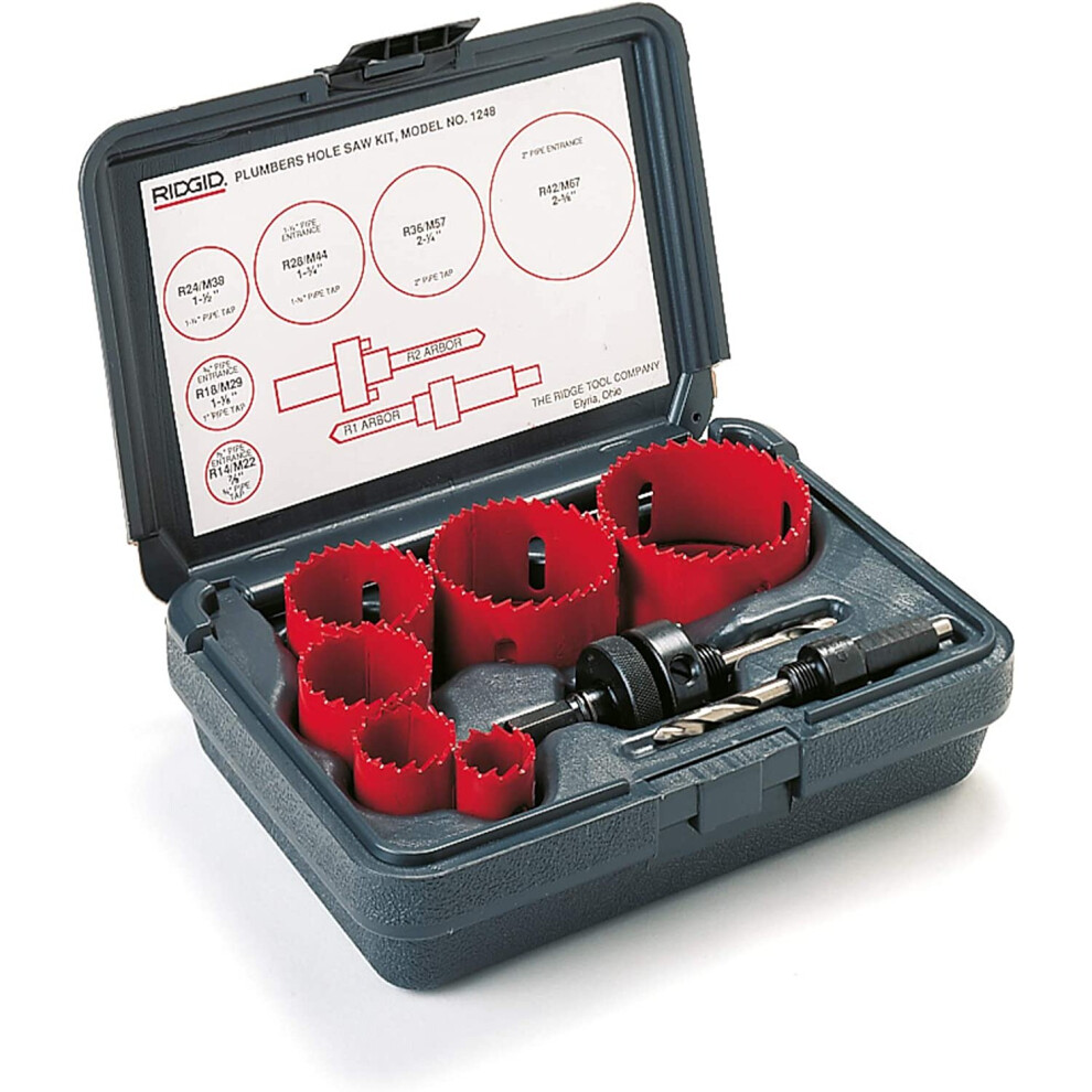 RIDGID 81490 Model 1248 Plumber Hole Saw Kit