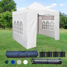 (White) 3x3M Heavy Duty Pop Up Gazebo Canopy Marquee Commercial Market Stall