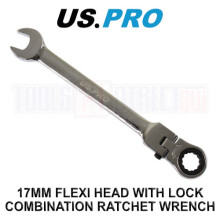 US PRO Tools 17MM Ratchet Flexi Head With Lock Combination Spanner Wrench 3682