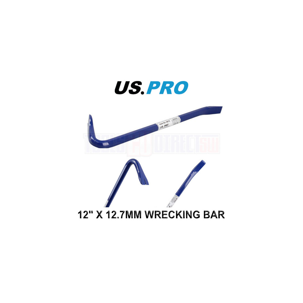 US PRO Tools Wrecking Bar Crowbar Prybar 12" x 12.7mm 6876