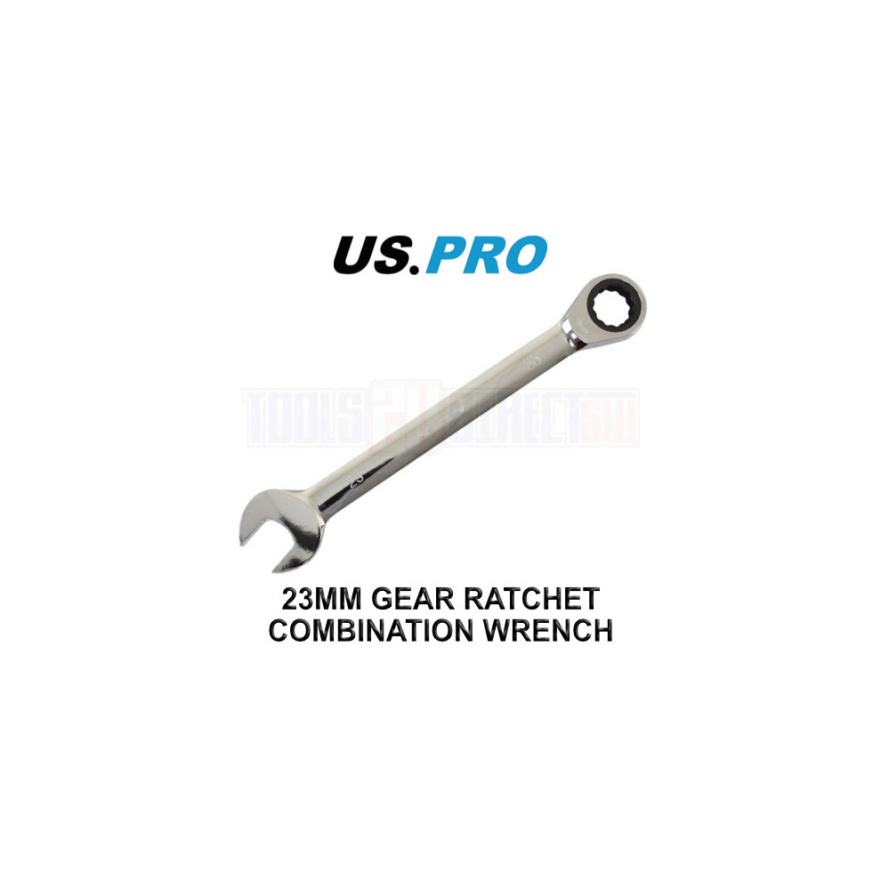 US PRO Tools 23mm Ratchet Spanner Wrench 72 Teeth Open & Ring End Wrench 3584