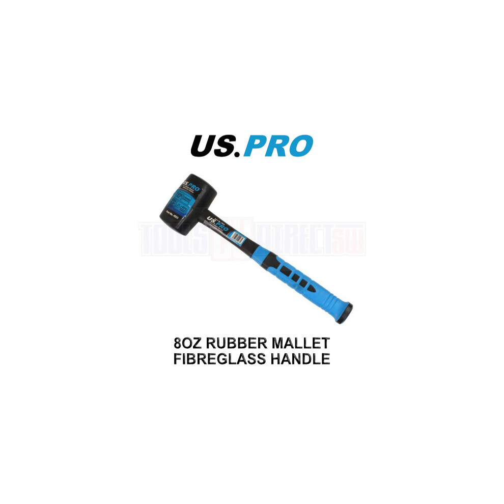 US PRO Tools 8OZ Rubber Mallet With Fibreglass Handle 4523