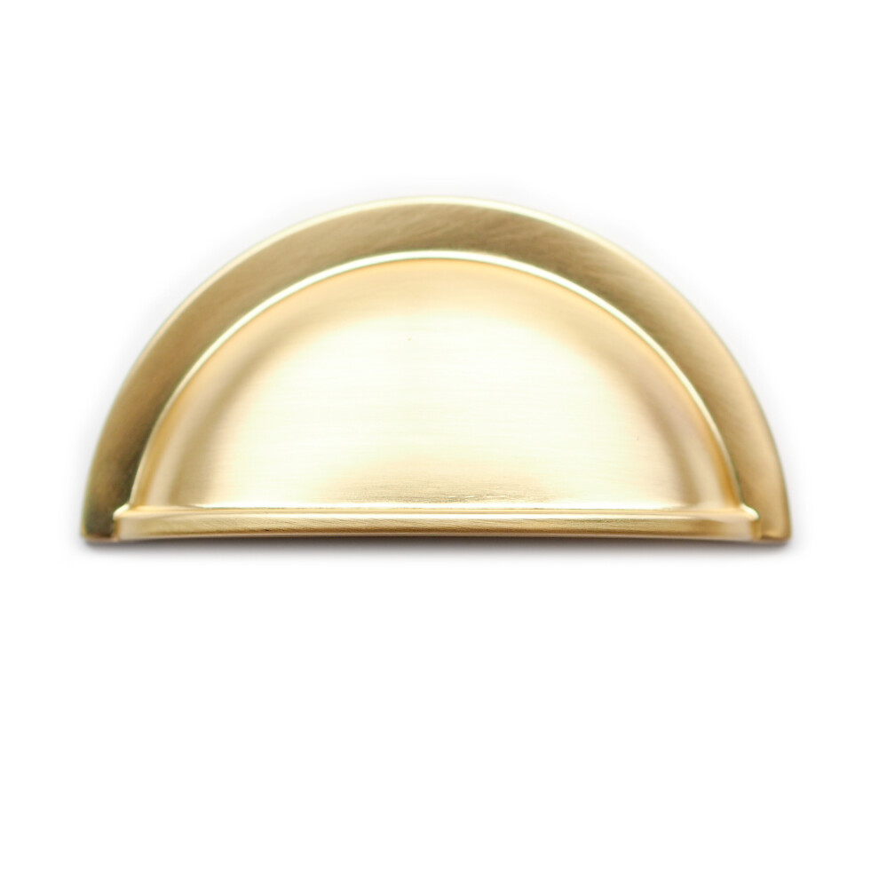 (64mm Cup Handle) Brushed Brass 64mm Shaker Cup Handle & Knobs