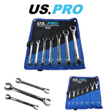US PRO Tools 7pc 12 Point Open Brake Flare Nut Spanners Wrench Set 8 - 24mm 2044
