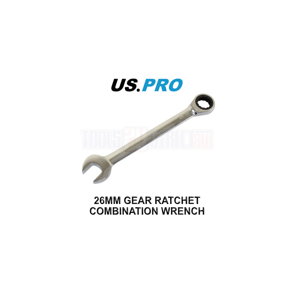 US PRO Tools 26mm Ratchet Spanner Wrench 72 Teeth Open & Ring End Wrench 3587