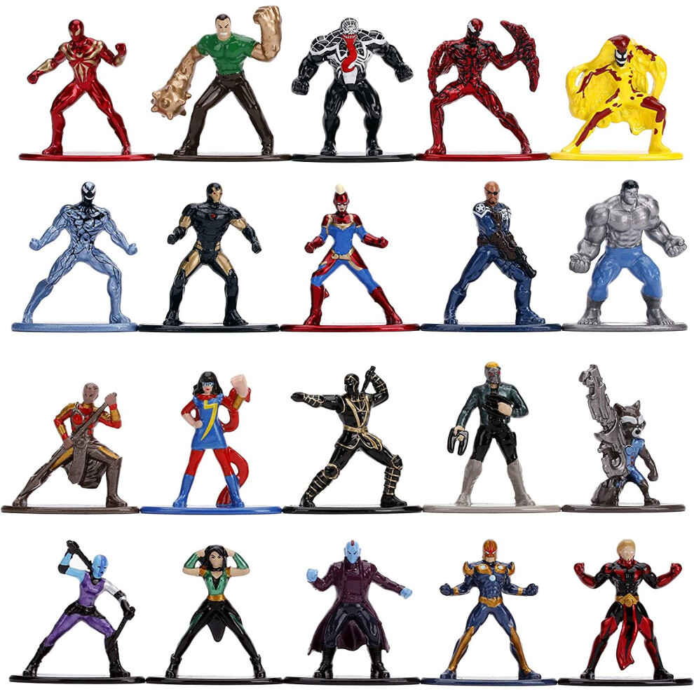 Marvel 1.65" Die-cast Metal Collectible Figures 20-Pack Wave 3, Toys for Kids and Adults