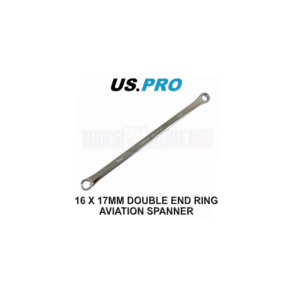 US PRO Tools 16 X 17mm 409mm Double End Ring Aviation Spanner 3643