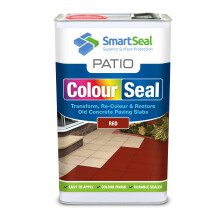 (Red, 5 Litres) Smartseal Patio ColourSeal - Colour &amp; Restore Old Concrete Paving Slabs, Durable Paint &amp; Sealer - Easy to Apply, Protective Concrete Sealer