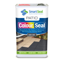 (Dark Grey, 5 Litres) Smartseal Patio ColourSeal - Colour &amp; Restore Old Concrete Paving Slabs, Durable Paint &amp; Sealer - Easy to Apply, Protective Concrete Sealer