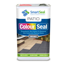 (Mid Grey, 5 Litres) Smartseal Patio ColourSeal - Colour &amp; Restore Old Concrete Paving Slabs, Durable Paint &amp; Sealer - Easy to Apply, Protective Concrete Sealer