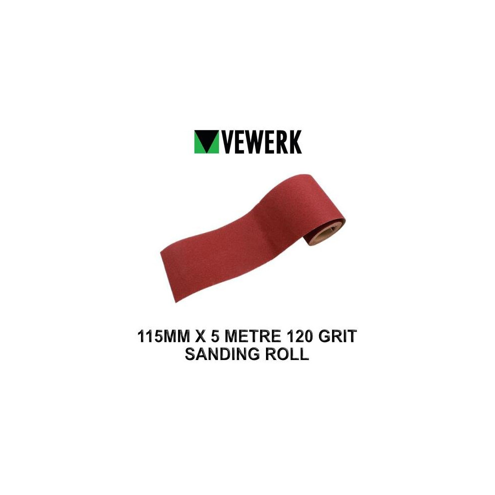 Vewerk 115Mm X 5 Meter 120 Grit Aluminium Oxide Sanding Roll 9059 5060599861678
